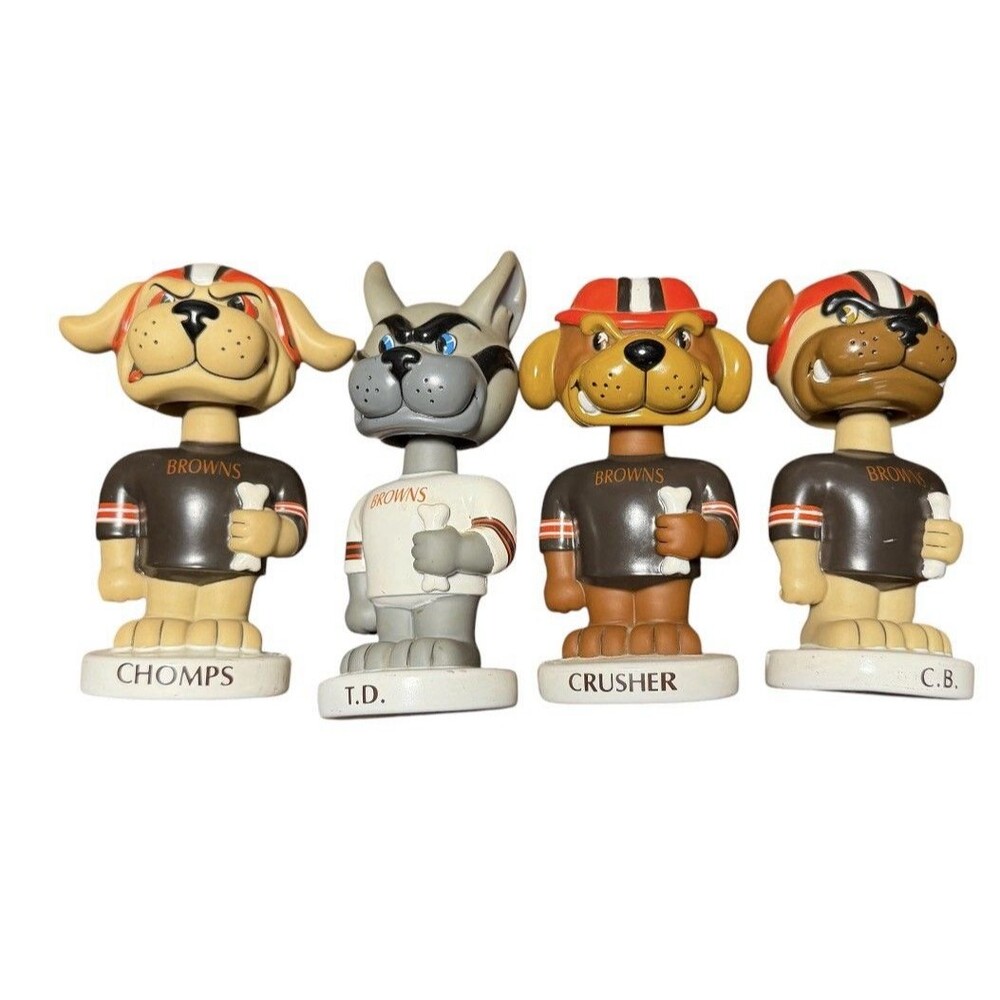 Cleveland Browns Bobblehead Lot of 4 Chomps TD Crusher CB Custom Edge NFL Set